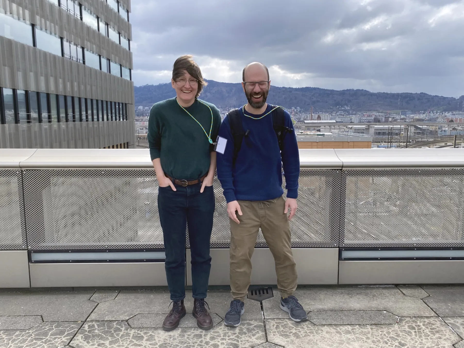 Winterstorm: It is very cold on top of the ZHdK building in Zürich :) Credits: Snapshot by an IxDA conference attendee