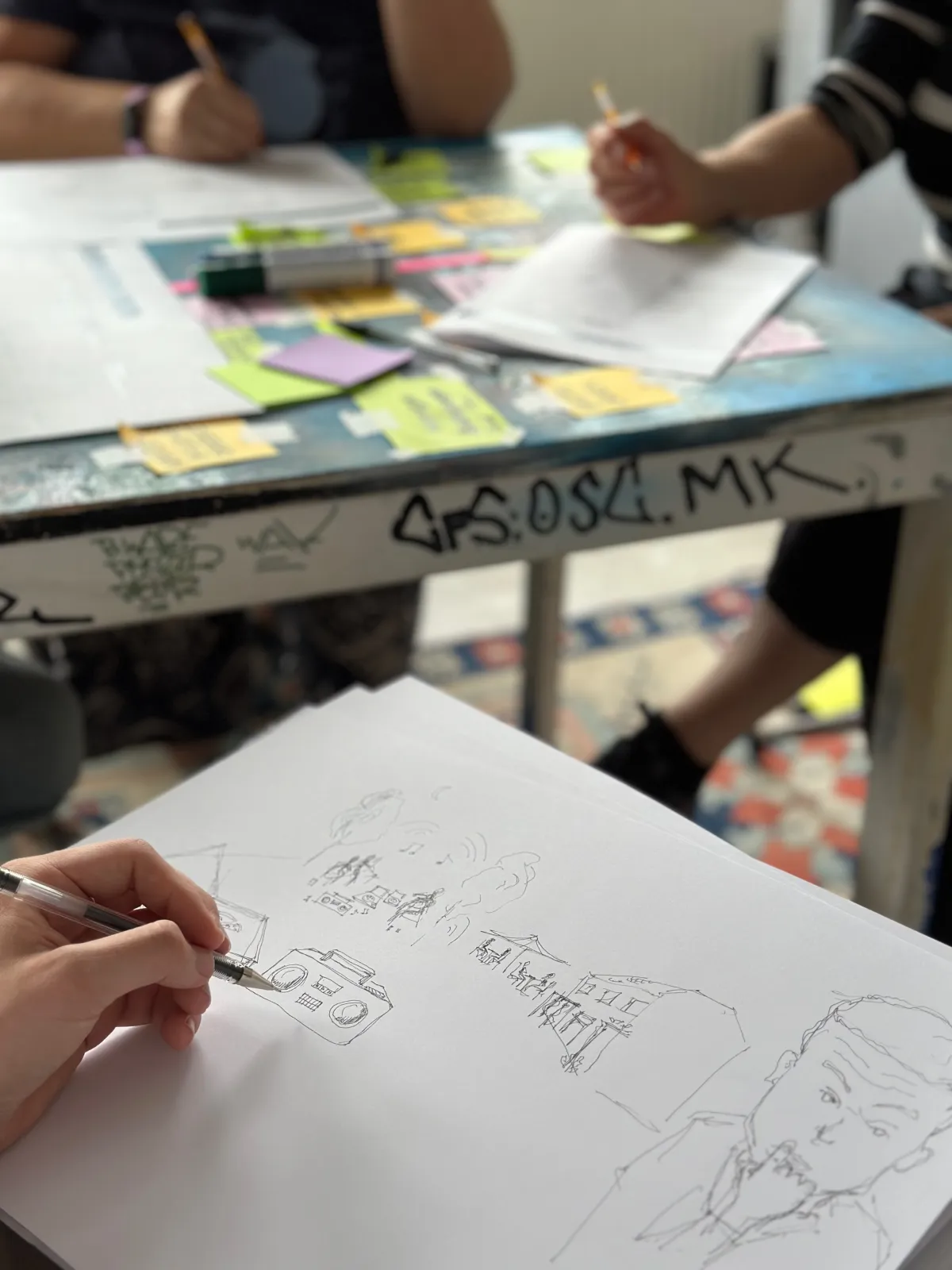 Live-Illustration von Zukunftsbildern beim Workshop
